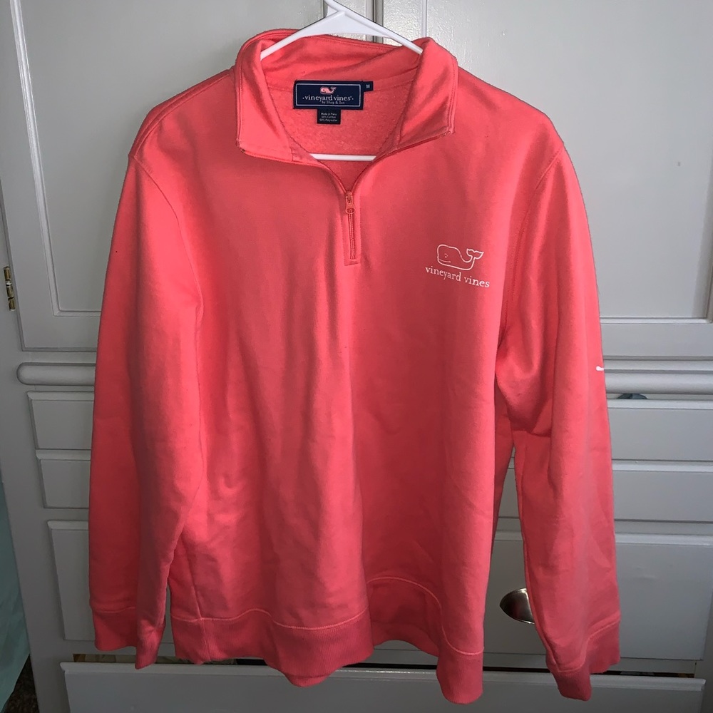 Vineyard Vines Coral 1/4 Zip Sweatshirt